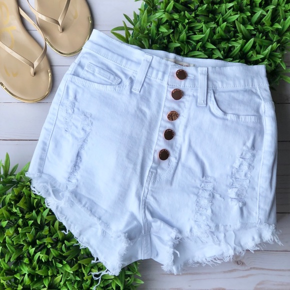 white high waisted shorts - Picture 4 of 11